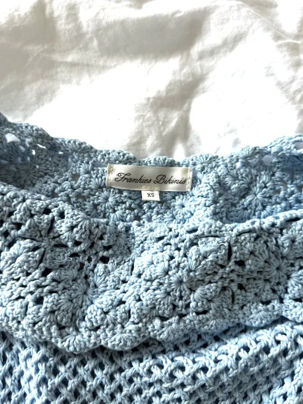 Frankie's Bikinis Eloise Crochet Mini Dress - Blue
